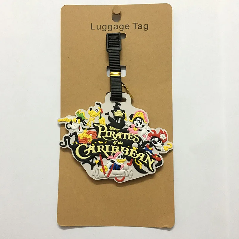 Disney Stitch Travel Luggage Tag Suitcase ID Card Holder Cartoon Kawaii Mickey Mouse Minnie Boarding  Kids Toy Gifts