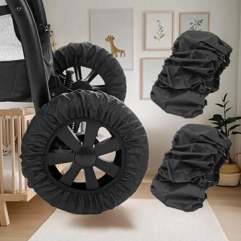 

"Infant Stroller Wheel Anti-Dirty Case, 2-Piece Set Pram Tire Protector, Wheelchair Dustproof Cover, Baby Pushchair Accessory"
