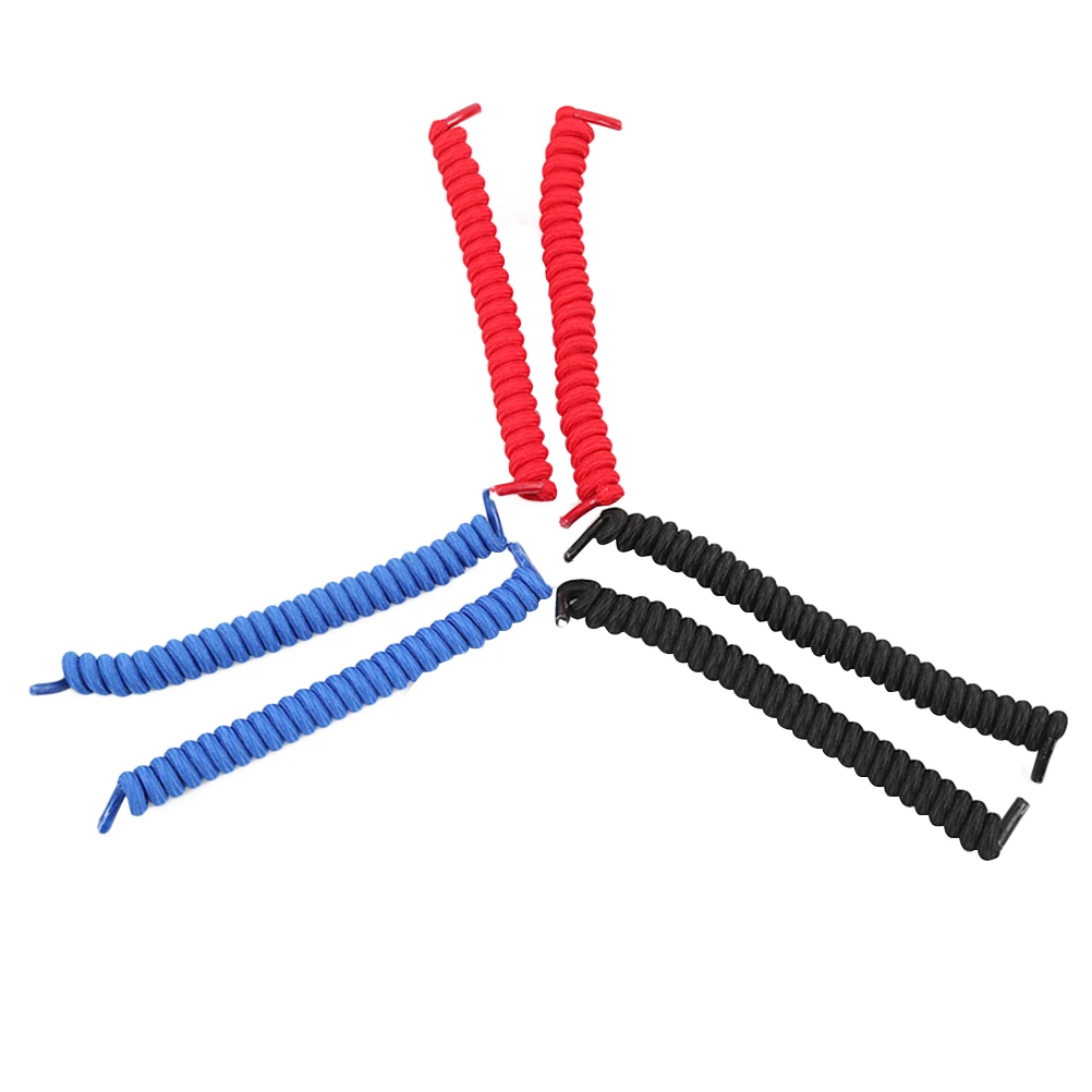 

6pcs Elastic Shoelace Set Sports Shoes Accessories Sneakers Slippers Curly Silicone Rubber Laces Self Adjusting Comfort