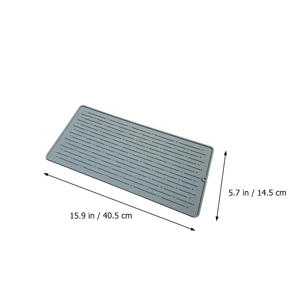 1Pcs Silicone Dish Draining Mat Kitchen Drying Mat with Raised for Fast Water Drainage Suspension Storage Space Saving