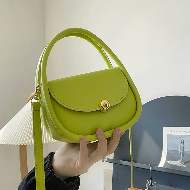 Bolso cruzado de Color liso para mujer, bandolera pequeña, redonda, fresca y dulce, novedad de 2023