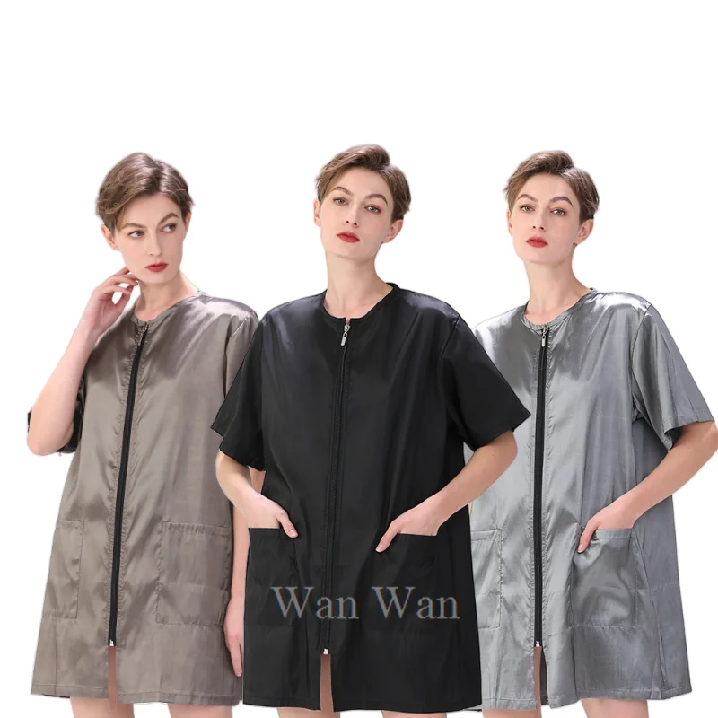 Hairstylist Apron Barber Shop Hair Salon Uniforms Hairdresser Non Hair Stained Work Clothes Waterproof Smock Pet Shearing Gown 