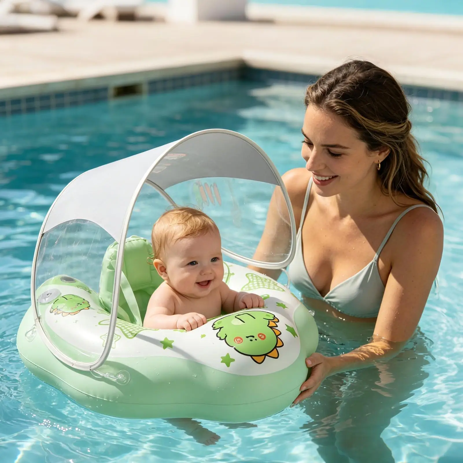 Swimming Pool Floats Inflatable Removable Comfortable Child Swim Float Beach Seat For Beach Sea Outdoor Backyard Vacation Travel