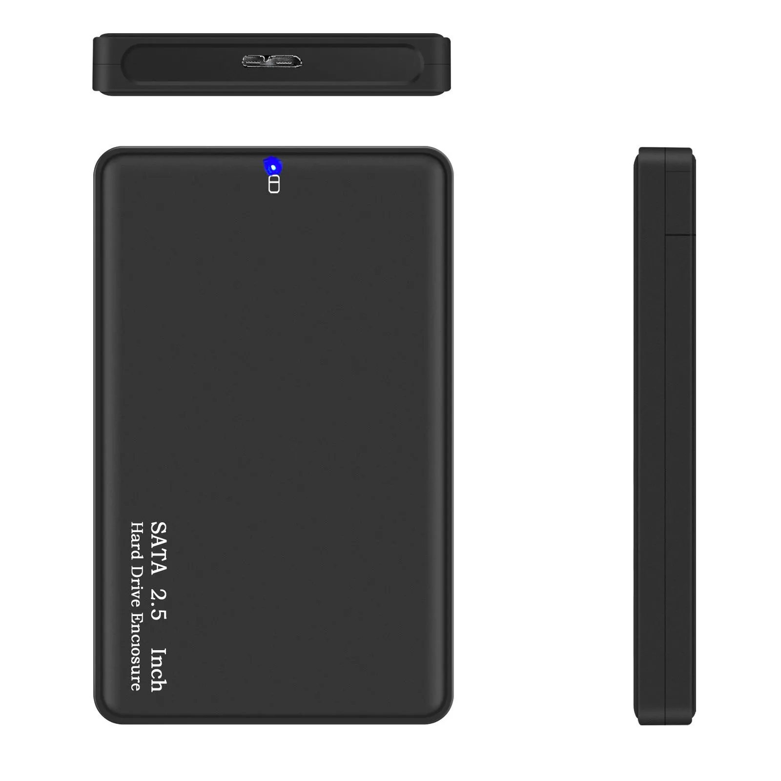 Black 2.5 Inch HDD Box USB 3.0 SATA Hard Drive External Enclosure High Speed HDD Case Support Up To 2TB Without Screws For PC
