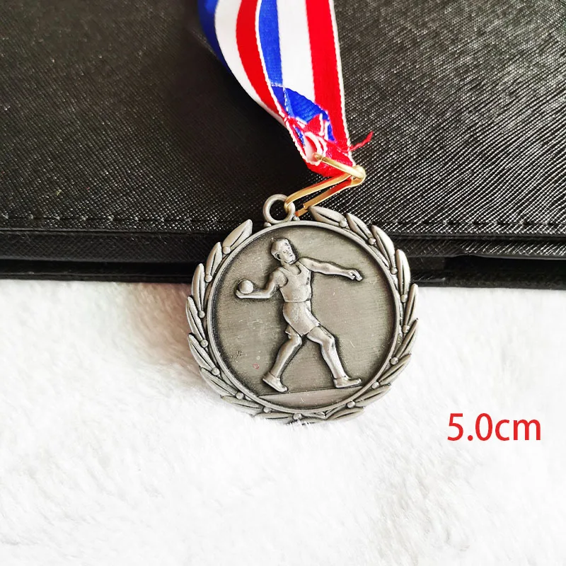 4Color Man Throw And Field Running Medal Silver Bronze Motion Honor Communication Ability/Self-Confidence Developing 5.0CM