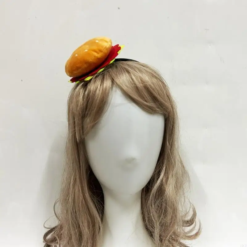 Funny Hamburger Hairhoop Roleplay Accessory Hairband with Simulation Design For Costume Event Holiday Party Dressingup  view 4