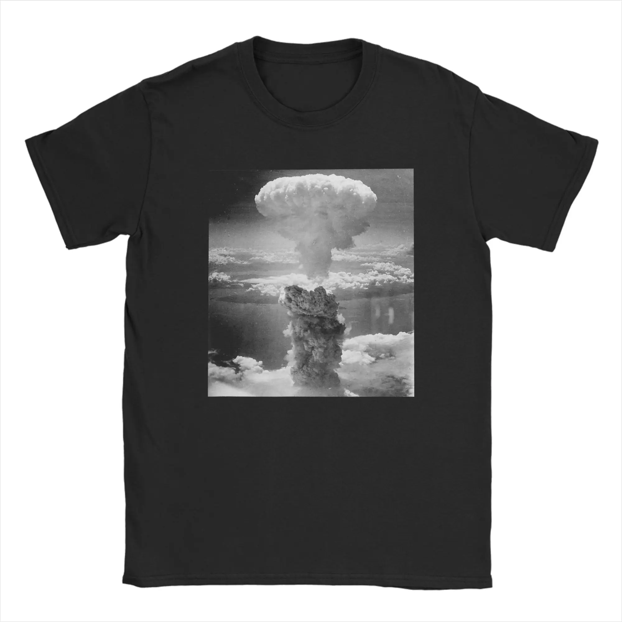 Men's Nuclear Explosion T Shirts  100% Cotton Clothes Funny Short Sleeve Crew Neck Tee Shirt Big Size T-Shirt