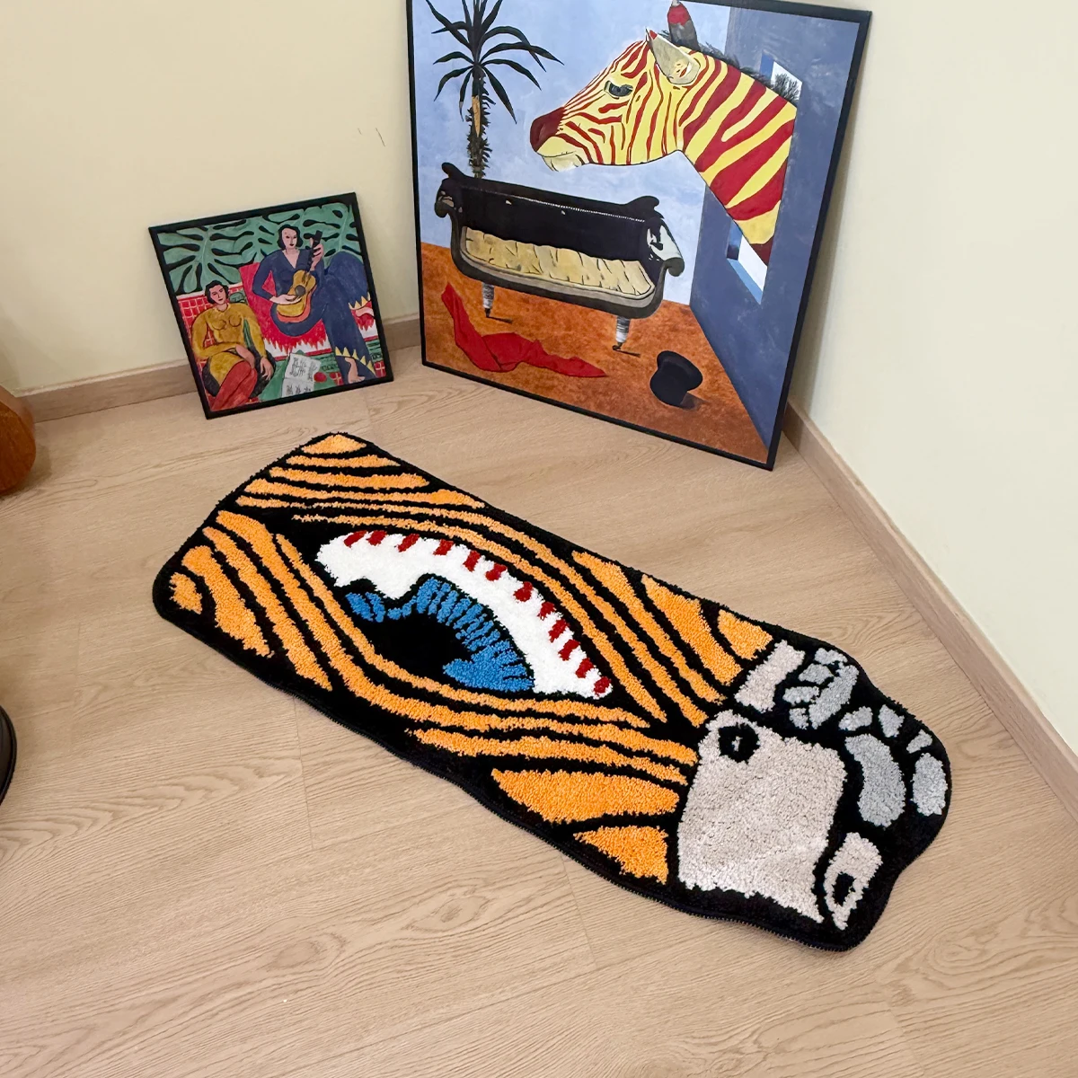 LAKEA Eye Lighter Rug, Long Shaped Tufted Non-Slip Mat, Surreal Eclectic Style for Home Office