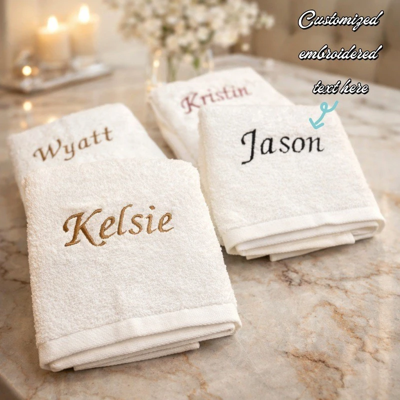 Image of 30x30cm Personalisiertes Baumwoll-Quadrat-Handtuch mit Namen, Weiches Komfortables Handtuch, Perfektes Tägliches Waschzubehör für Kleinkinder, Kindergarten