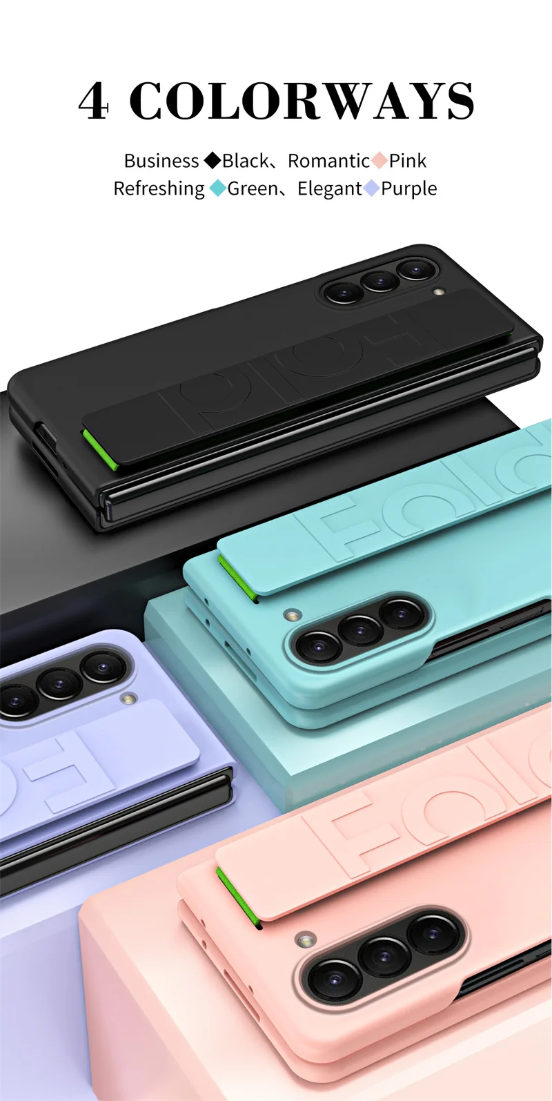 Матовый Жесткий Пластиковый Чехол для Samsung Galaxy Z Fold 5 4 3 6, наручный эластичный армированный чехол для Samsung Z Fold5 Fold6