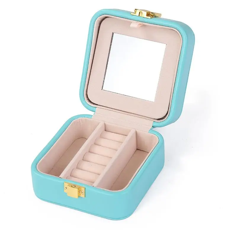 Classic PU Leather Mini Jewelry Box Organizer for Jewelry Earrings Necklace Ring Storage Casket Travel Portable Jewellery Case