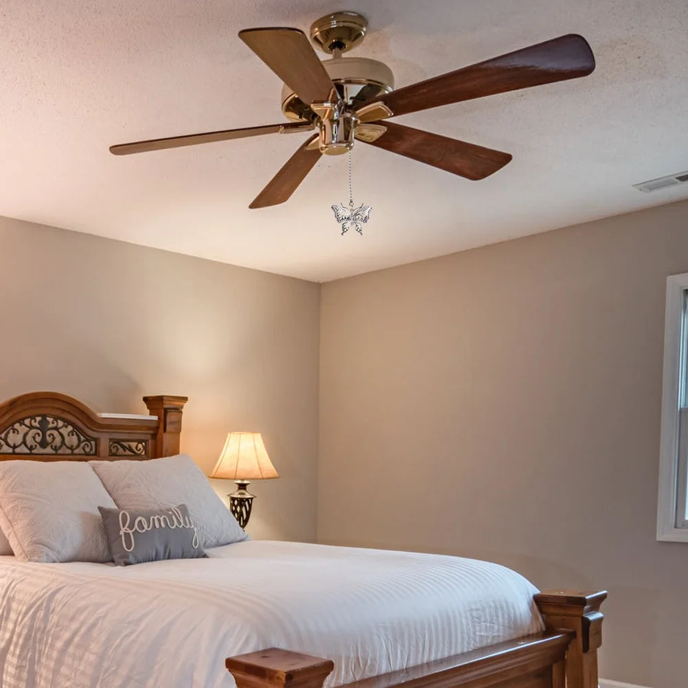 

2Pcs 12 Inches Butterfly Ceiling Fan Danglers Strong Metal Pull Chain Extension for Home Ceiling Fan Pull Chain