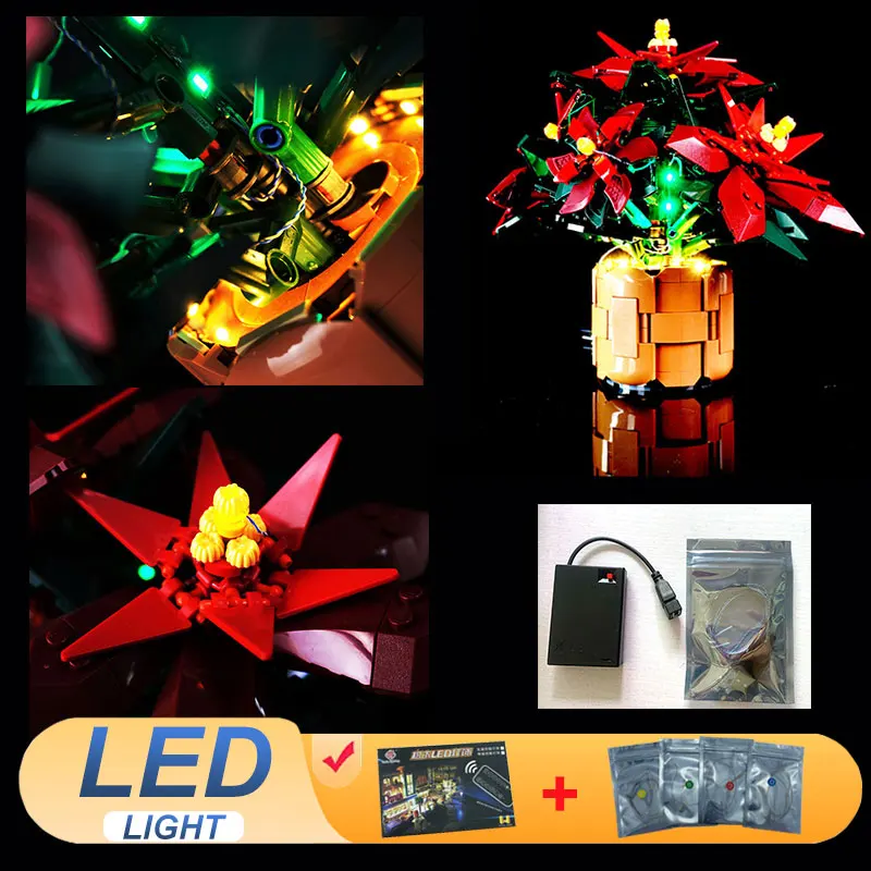 

LED Light Kit For LEGO 10370 Poinsettia Decorative Lamp Ideas DIY Gift (Not Include Building Blocks Bricks Kits Sets Model)