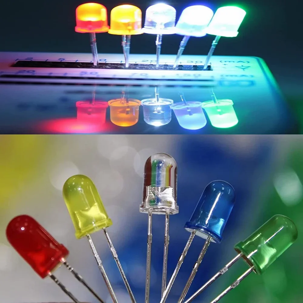 50pcs/100pcs F3 LED Diode 3mm Ultra Bright White Red Green Blue Yellow Orange Light Emitting Assortment Kit