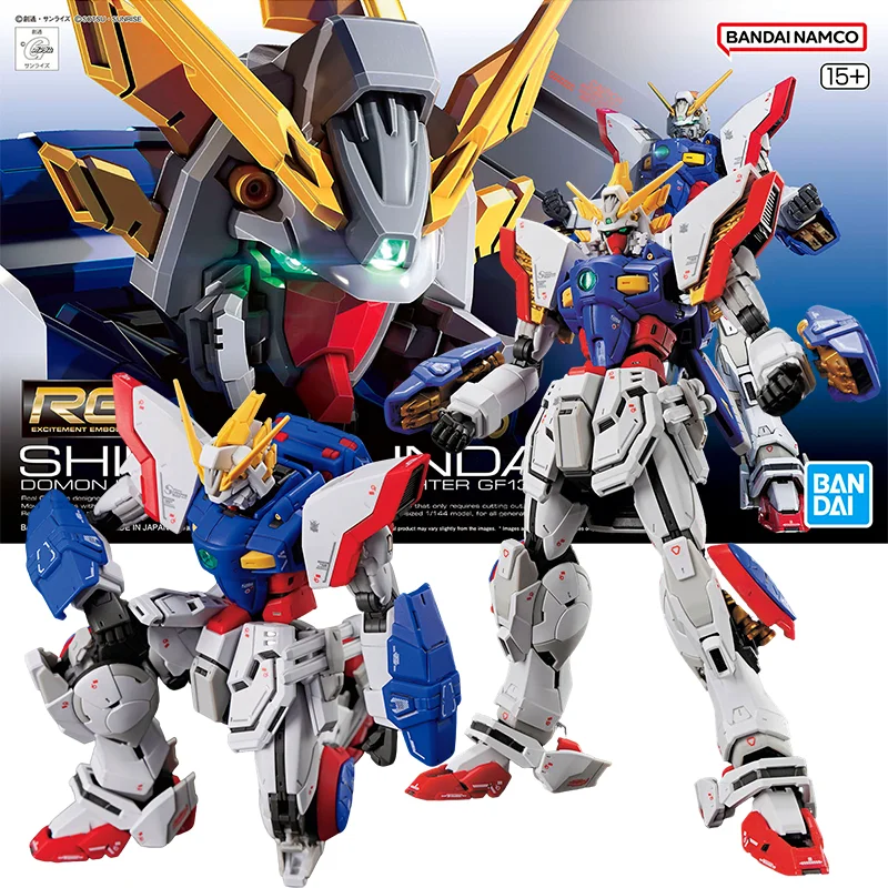 

BANDAI Original ANIME Mobile Fighter G Gundam RG 1/144 SHINING GUNDAM Assembly Plastic Model Action Toys Figures Gifts
