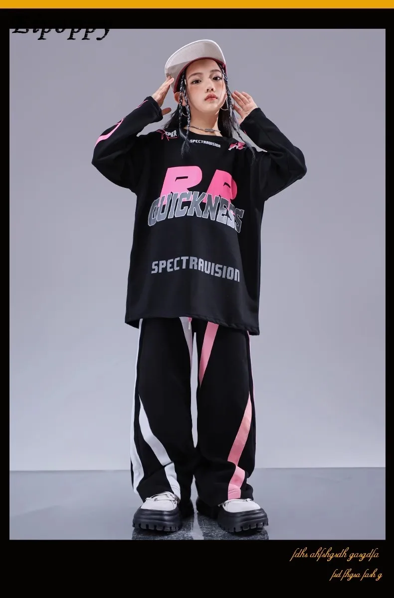 Jazz Trajes de Dança Moderna para Meninos e Meninas, Camisas Soltas, Calças Loose Cargo, Hip Hop Suit, Street Dance Wear, Roupas de Palco