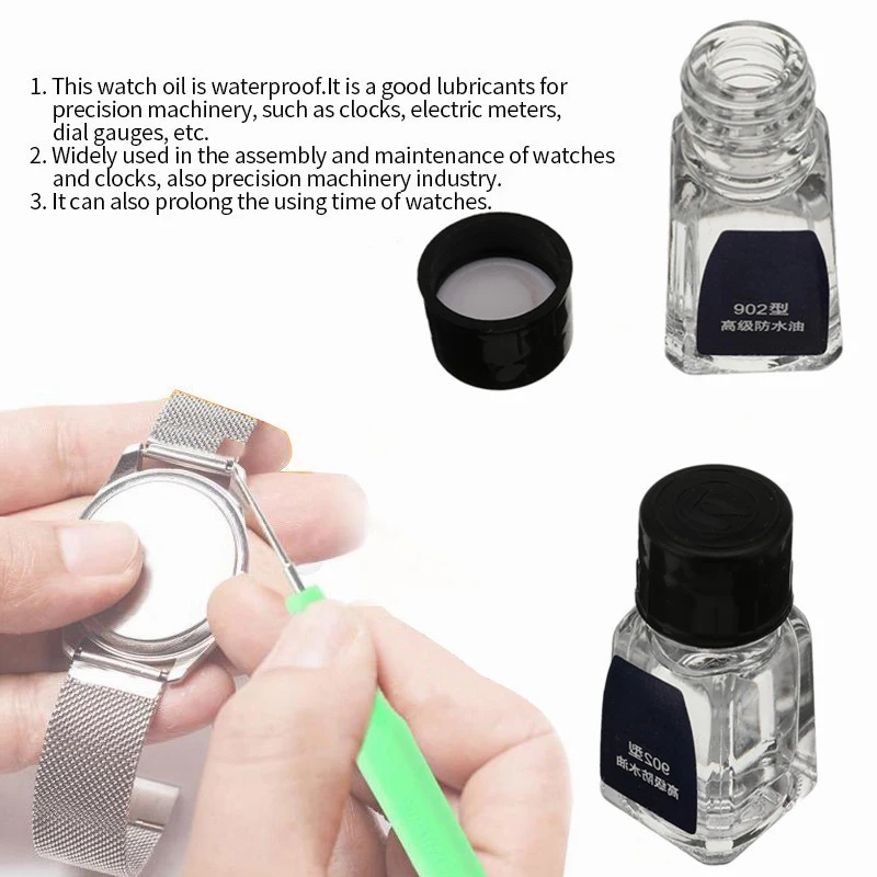 Watch Oil Cup Oil Pen Pins Watch Oil Applying Lubricants Tool Watch Repair Maintenance Waterproof Clock Oil Watch Movement Clean