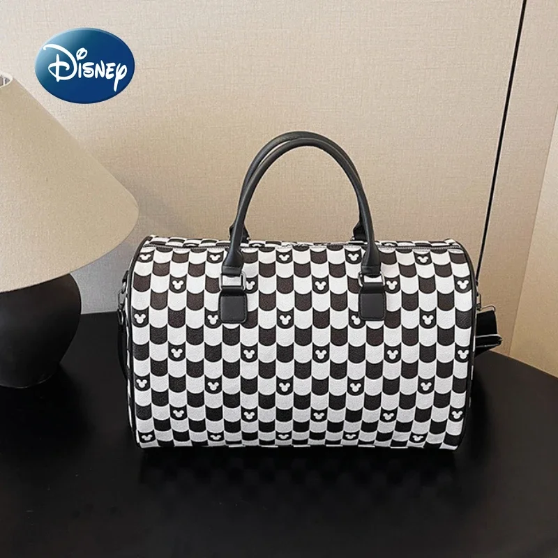 Nuevo bolso de viaje portátil de Mickey de Disney, bolso de viaje de marca de lujo para mujer, bolsa de almacenamiento de equipaje multifuncional de