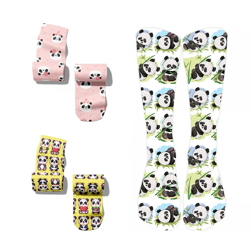 

New trend Chinese panda 3D printing creative Harajuku cotton tube socks wedding party men and women home personality stockings