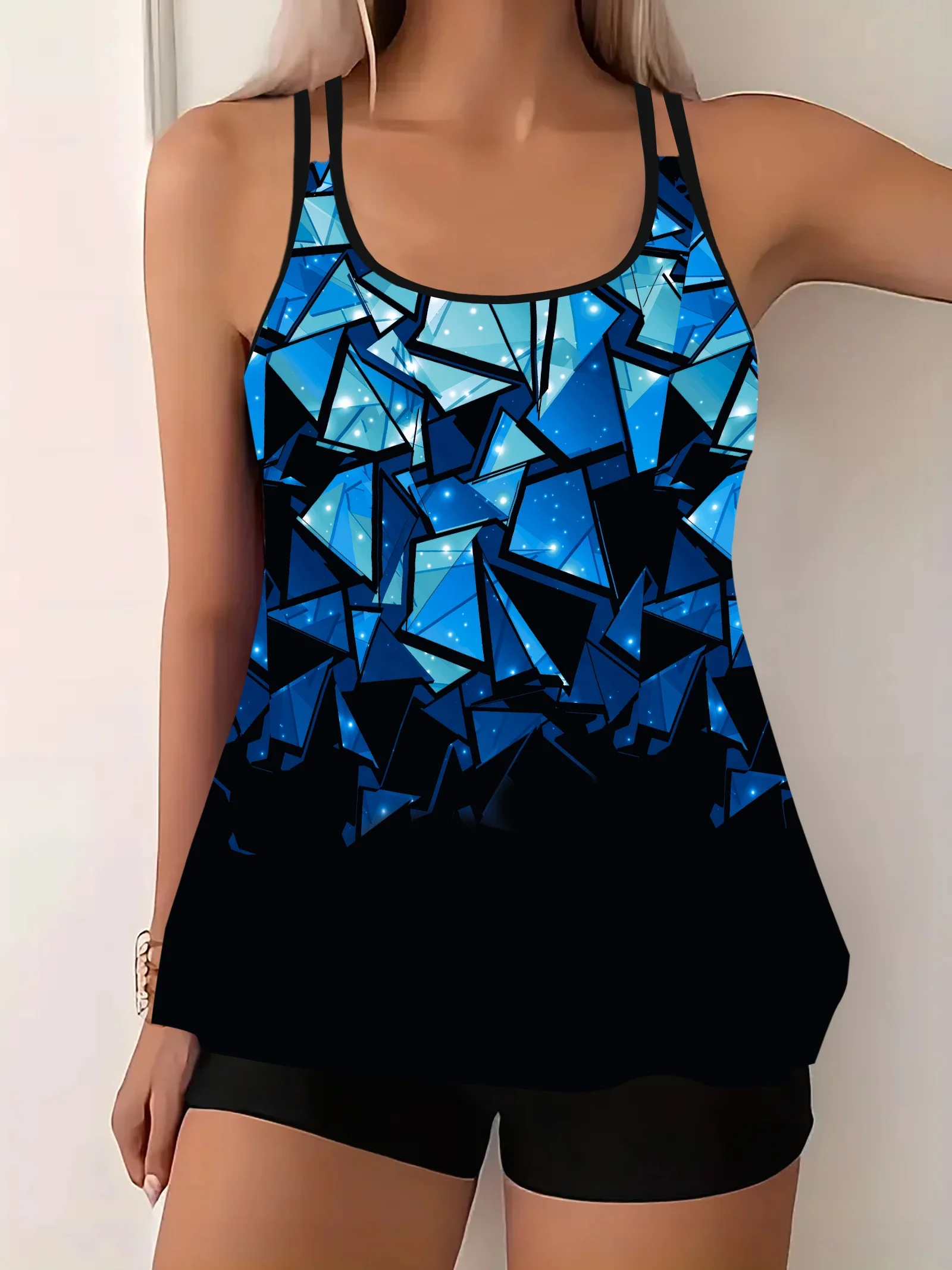 Floral Print V Neck Tankini Sets, Summer Sexy Bikini  Two Pieces Swimsuit, Women's Swimwear & Clothing   Fashion Beachwear