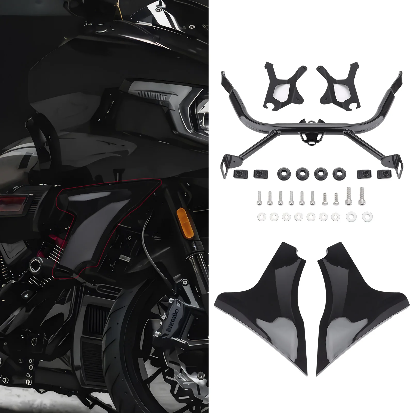 Left and Right Side Fairings Covers with Bracket for Harley 2023-later FLTRXSE and 2024 FLTRXSTSE Models CVO Road Glide Upgrade