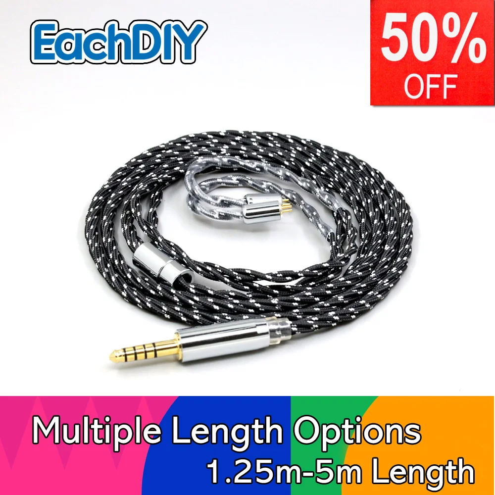 

OCC Mixed OFC Twisting Nylon Earphone Cable For IEM 0.78mm Flat Step JH Audio JH16 Pro JH11 Pro 5 6 7 2pin LN008747
