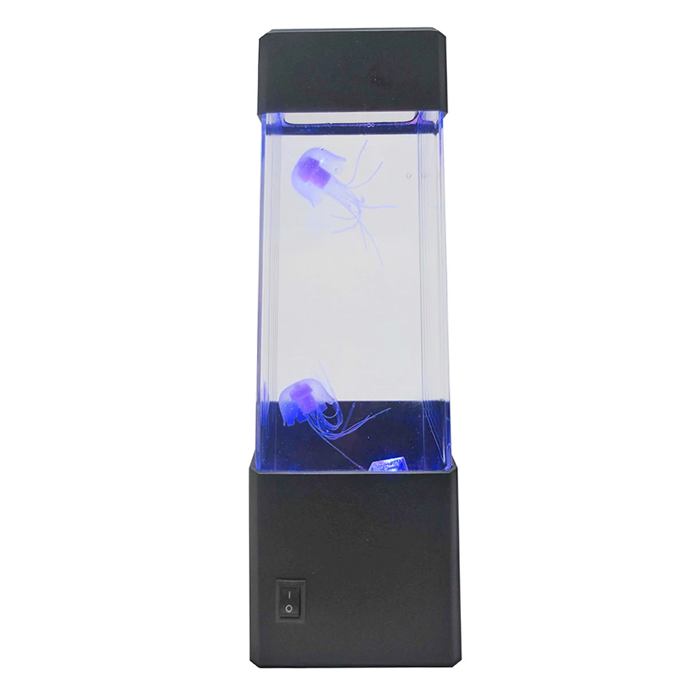 Jellyfish Tank Aquarium LED Lamp Bedside Decoration Lava Night Light Kids Gifts