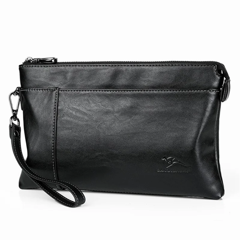 

Soft Leather Handbag for Men Casual Large Capaci Busin Foldable Envelope aped Men's Clutch Bag with Internal Structures