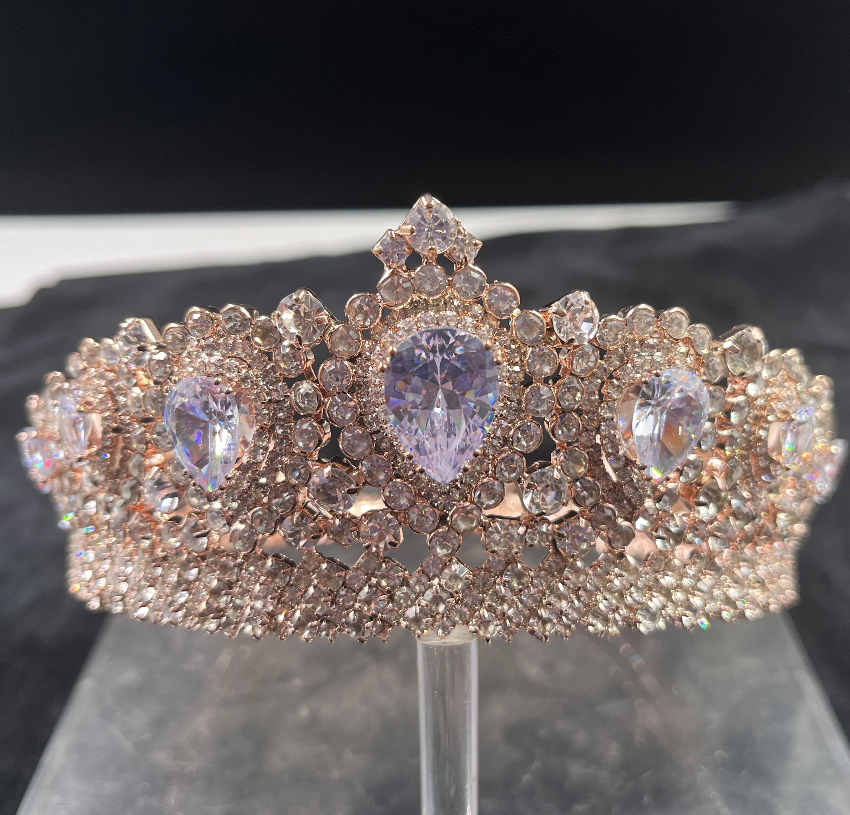 Hadiyana New Bling Wedding Crown Diadem Tiara With Zirconia Crystal Elegant Woman Tiaras and Crowns For Pageant Party BC3232