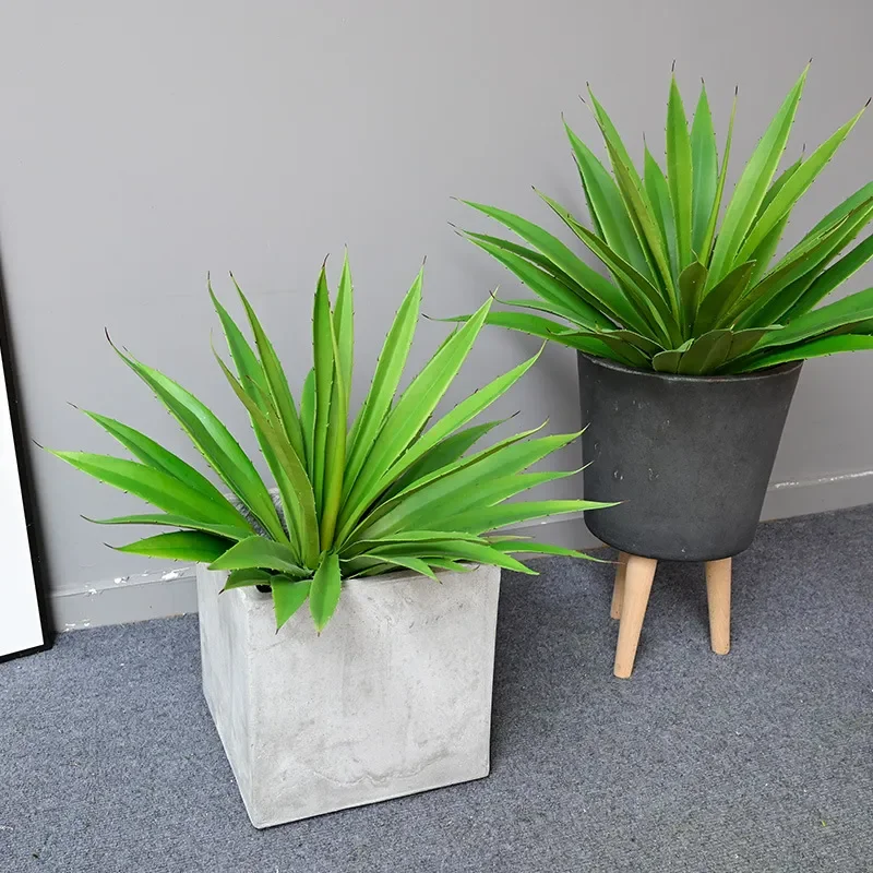 Simulation Blue Agave Small Sisal Leaf Potted Plant Artificial Indoor Greenery Landscape Decoration Fake Succulent for Home