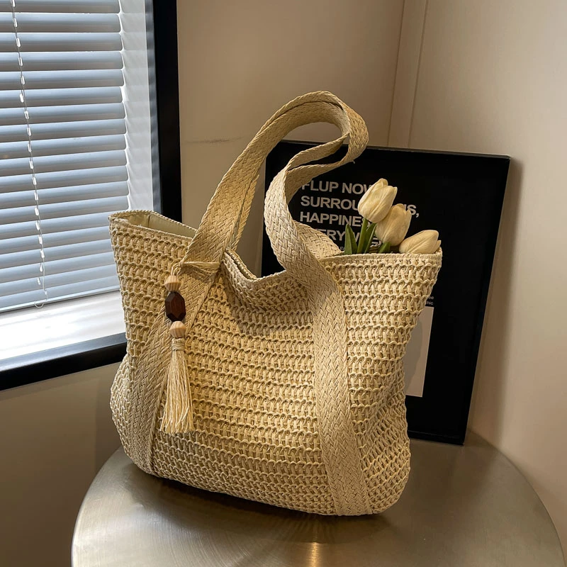 

Новые женские сумки-тоуты для пляжного отдыха весна-осень 2026: повседневные, тканевые, однотонные, на молнии, через плечо, класса люкс