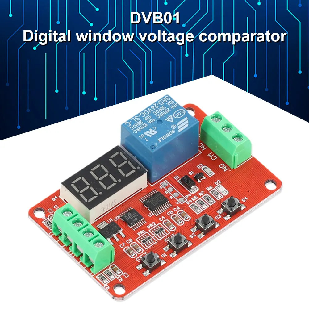 DVB01 Charge Discharge Protection Module DC 5V 12V 24V Digital Display Window Voltage Comparator Electronic Components