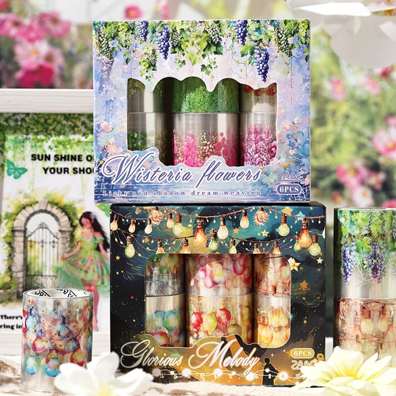 

6 рулонов — лента для домашних животных с подсветкой и тенью, лента для резки пленки, лента для ландшафтного учета, альбом для вырезок своими руками, рукоделие, блокнот