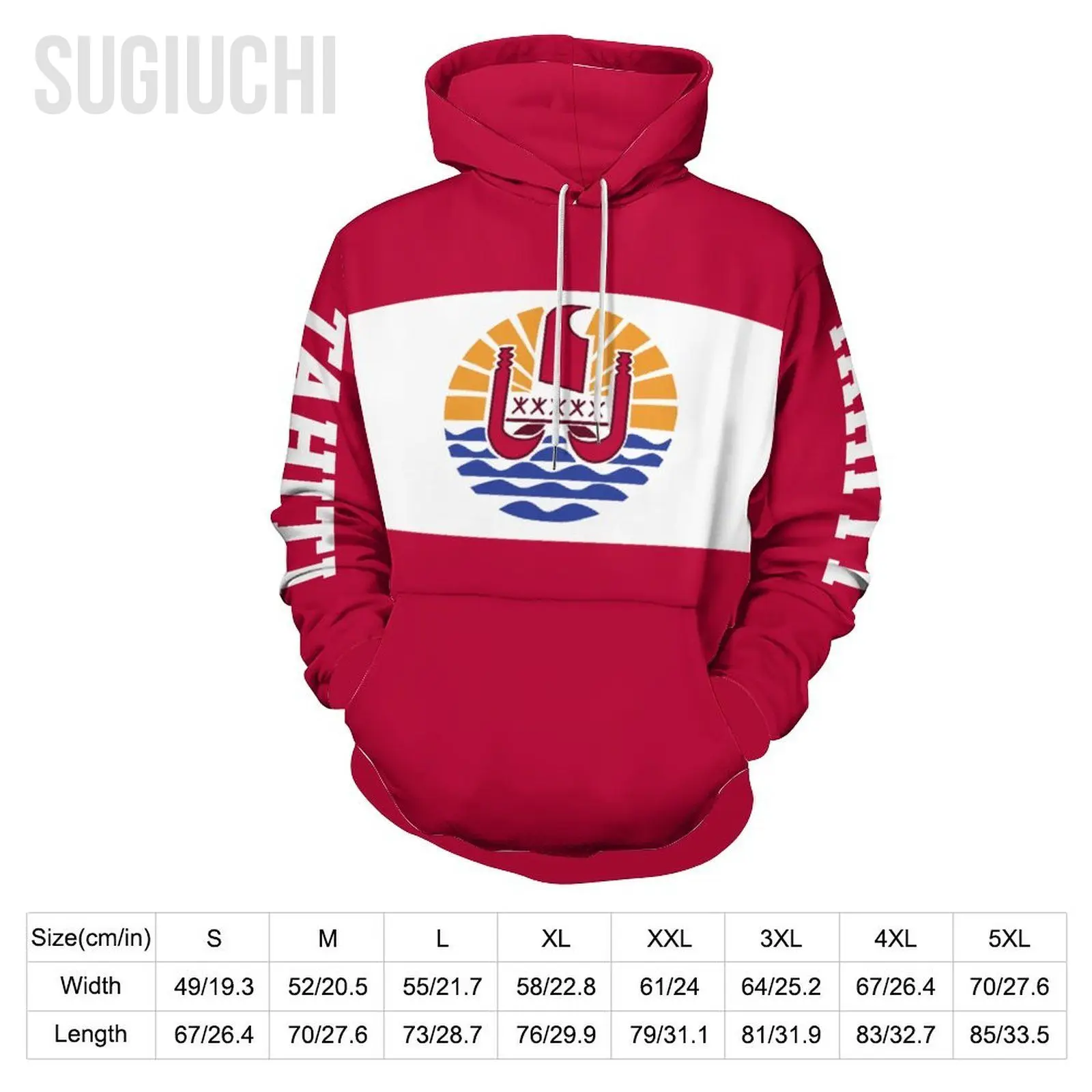 Unisex 3D Hoodie Tahiti Flag Men Women Polyester Harajuku Sweatshirt Pullover Hoodies Casual Cool