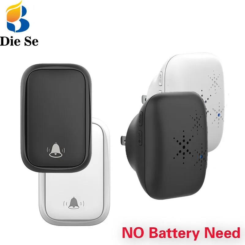 

Wireless Self-powered Outdoor Doorbell No Battery Required Waterproof Transmitter 220V EU Receiver Doorbell Set for Home Control