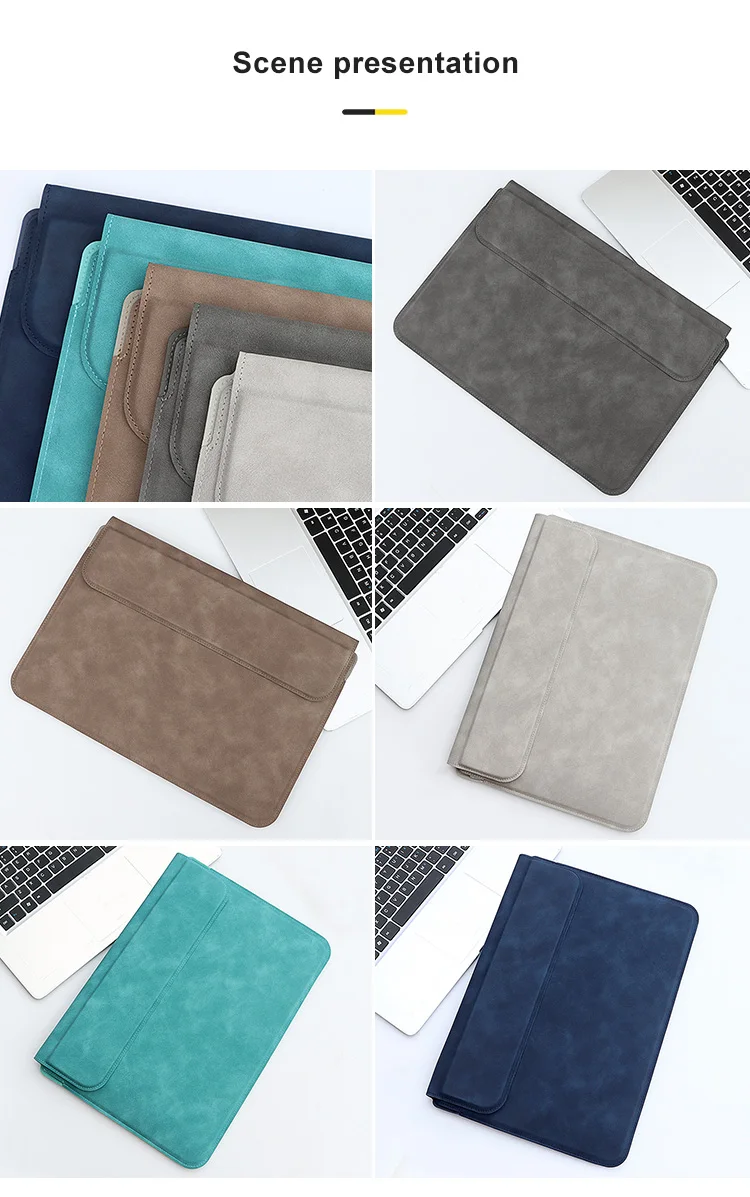 PU Leather Laptop Sleeve Bag For Macbook Air Pro 13 15 16 Case Notebook Cover For 13.3 14 15 15.6 inch Redmi Huawei Dell HP ASUS