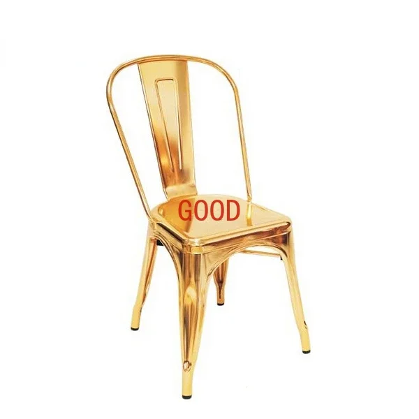 Rose Golden Modern Metal Stackable Fast Food Restaurant Furniture Dining Chair with Metal Legs  Home Furniture