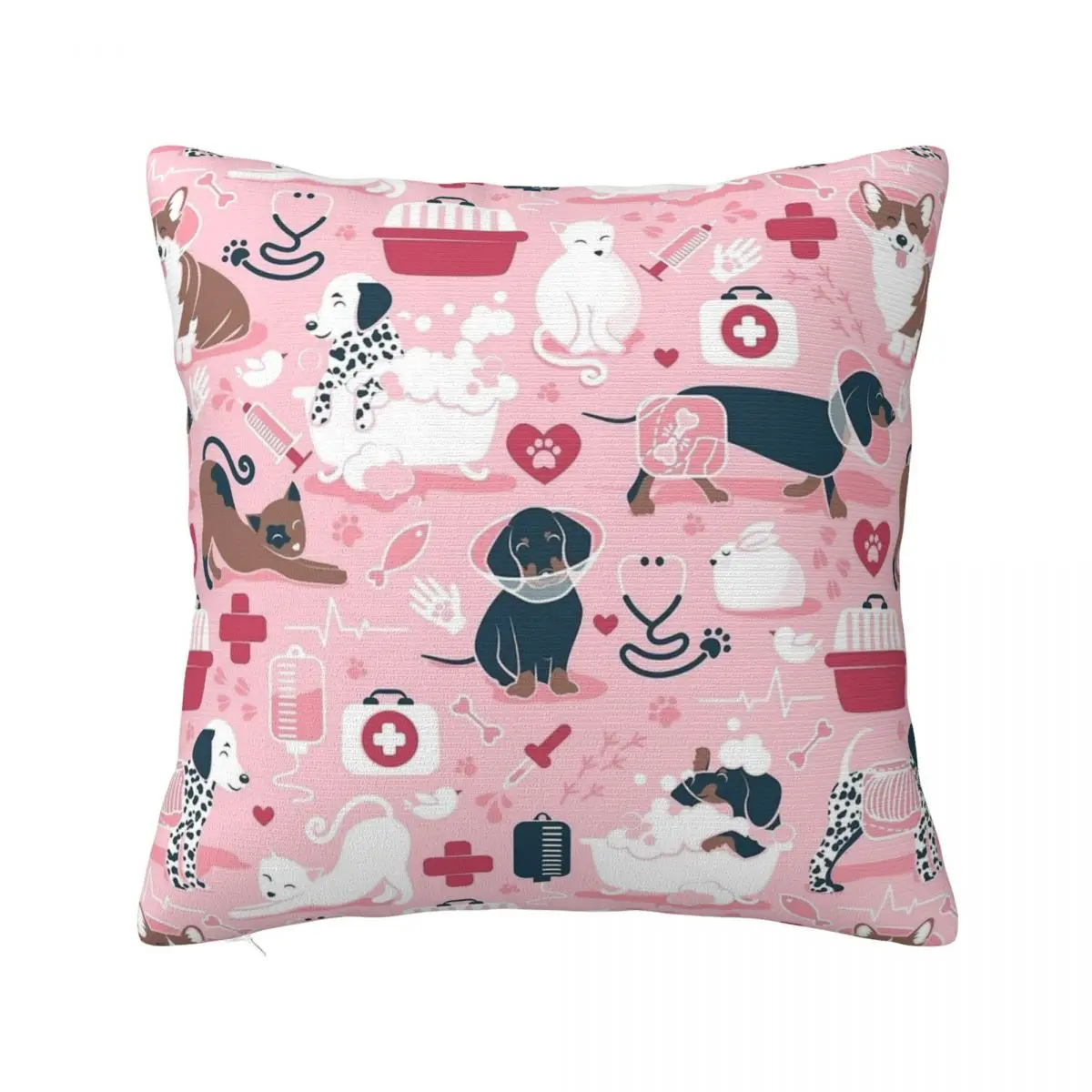 Veterinary Medicine Dachshund Dogs Cats Pillowcase Soft Polyester Cushion Cover Gift Pillow Case Cover Living Room Square