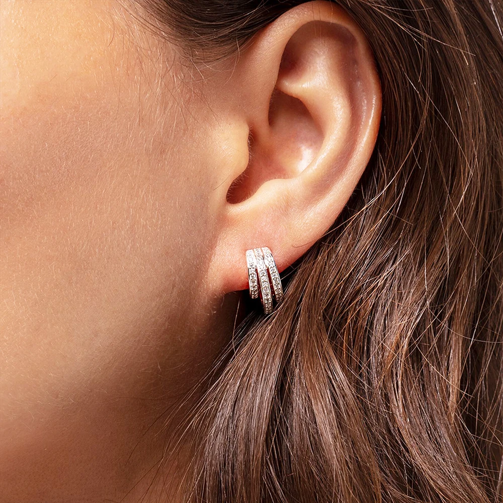 Klappbare Creolen, Kreise, brandneuer feiner Schmuck für Frauen, Vintage-Geschenk aus 925er Sterlingsilber – Detail 6
