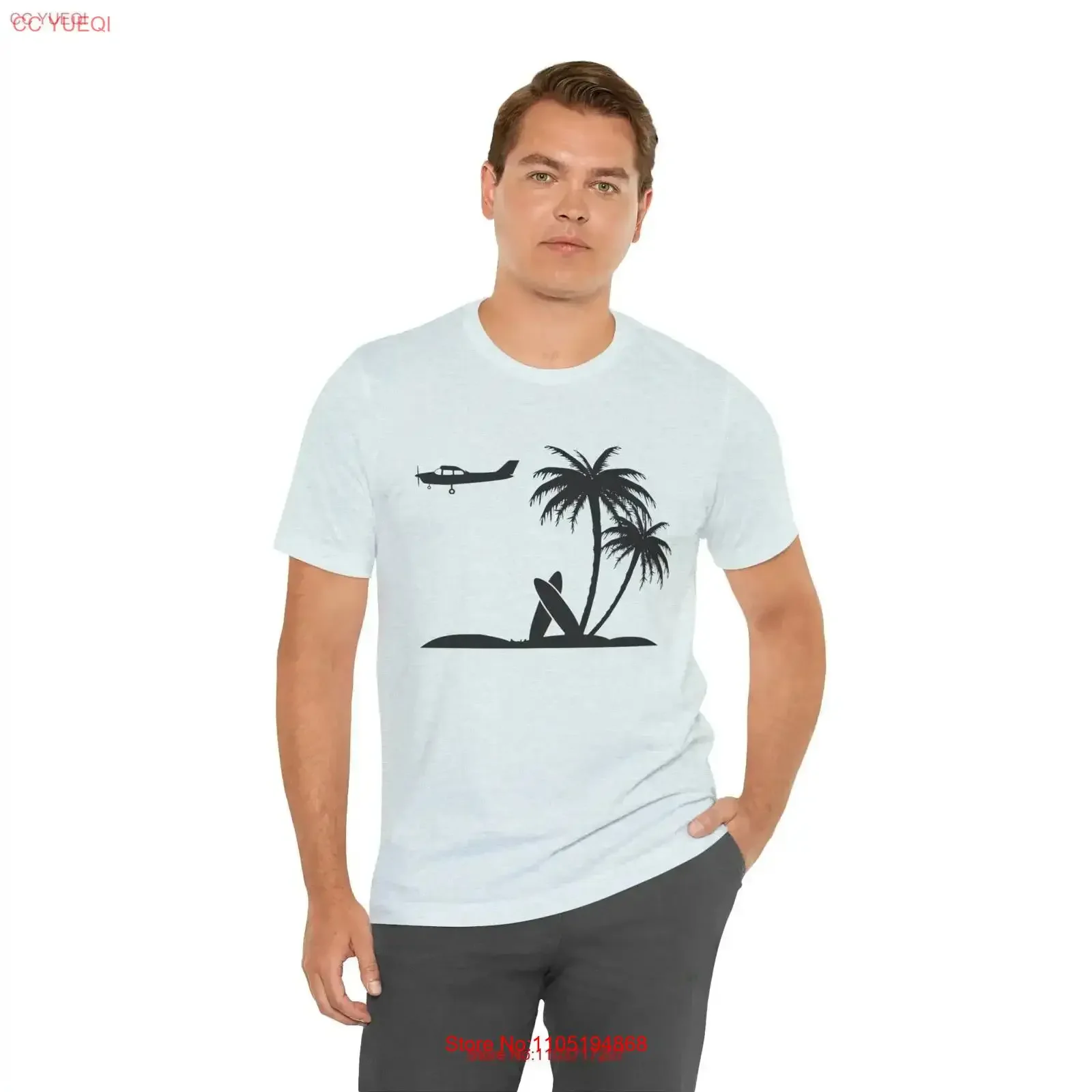 

Cessna Palm Trees T Shirt vintage Washed homme graphic Comfortable Stretched Casual streetwear Top For Everyday Wear Unisex