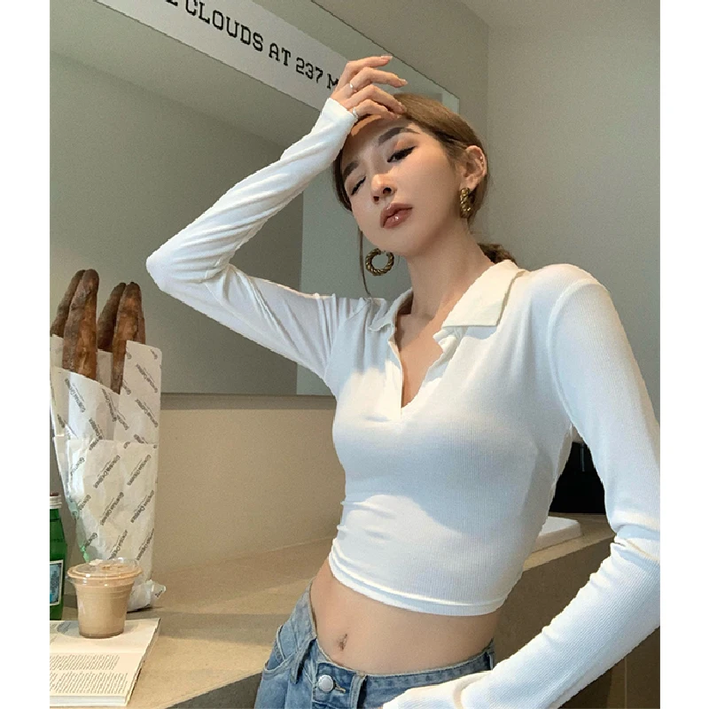 Ostra dziewczyna, długa sukienka, koszulka, wczesna jesień, nowa, elastyczna, vintage, seksowna, wyszczuplająca, odkrywająca pępek, bari...