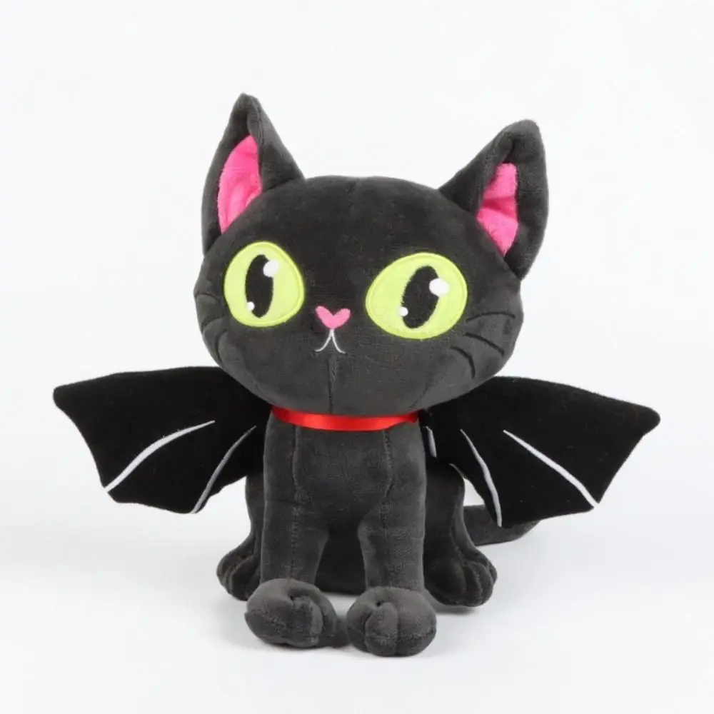 Peluche chauve-souris en position assise pour Halloween, animal en peluche, dessin animé, grands yeux, drôle