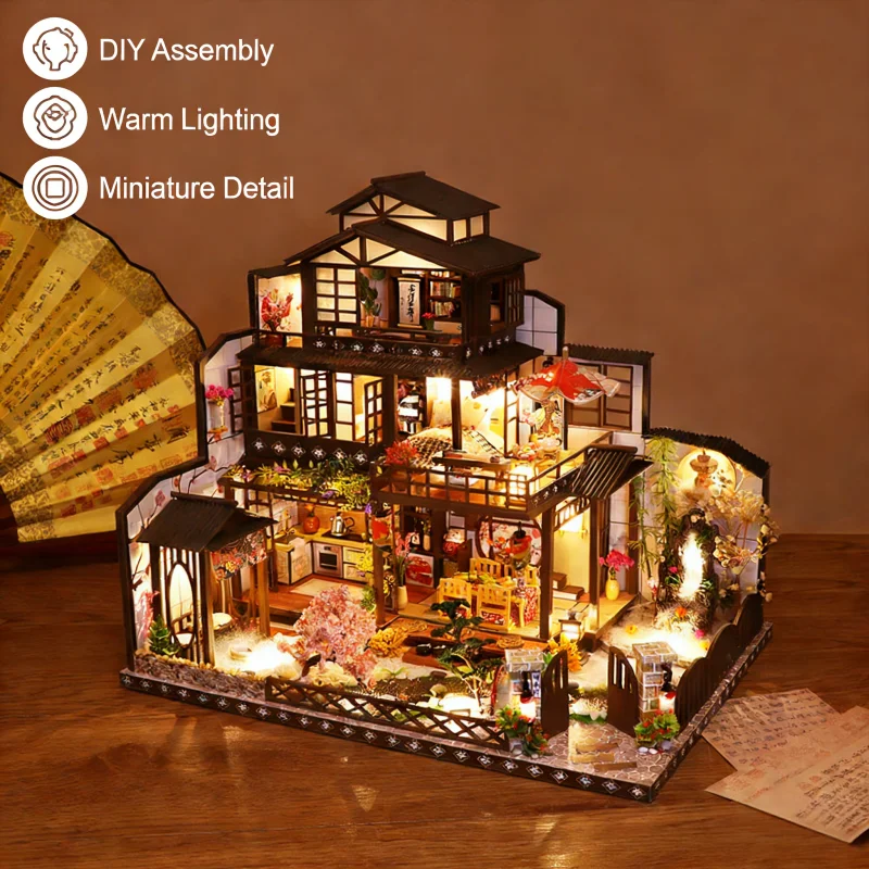 

OUZEY DIY миниатюрный дом для взрослых деревянная игрушка 3D стерео кукольный домик Lndoor деревянная сборная модель украшения подарок на день рождения