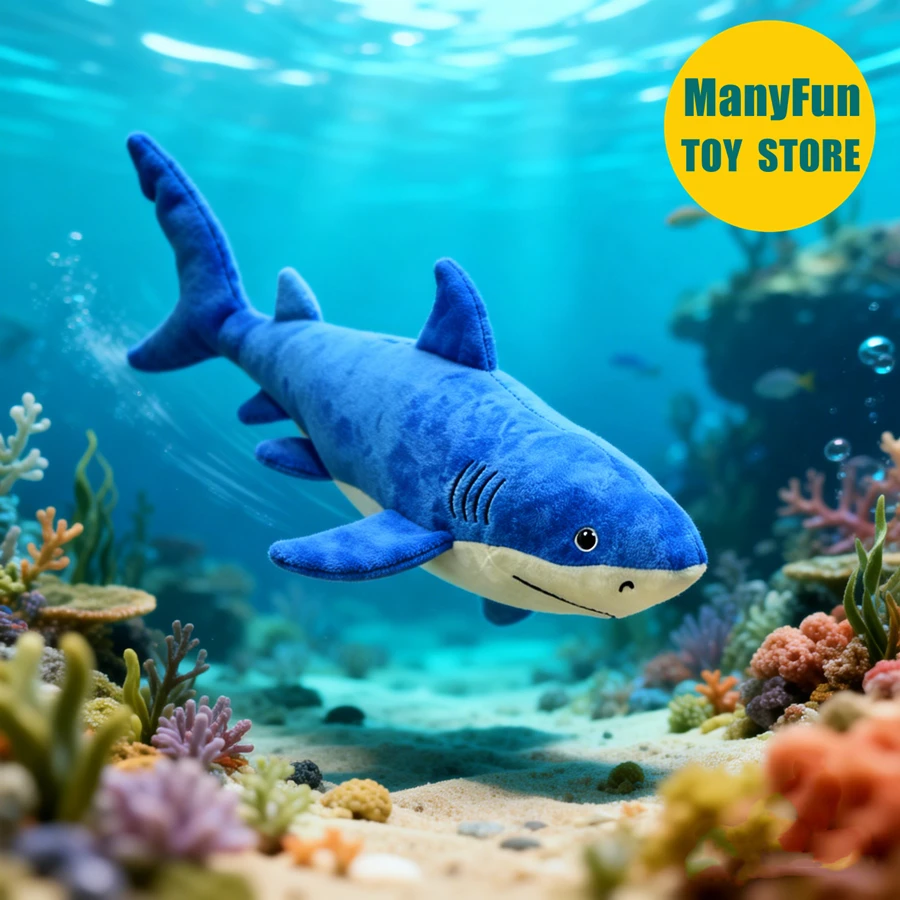 

Blue Shark Plush Animal Lifelike Shark Stuffed Toy Realistic Mako Shark Plushie Prionace glauca Simulation Doll Gift Lovers