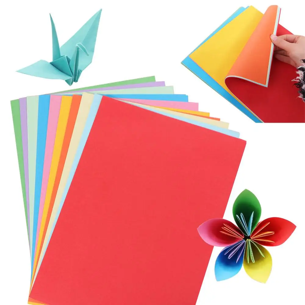 

50 листов A4, набор цветной бумаги ручной работы, сделай сам, 10 цветов, оригами ручной работы, Монтессори, ручная работа, оригами, бумага ручной работы для мальчиков