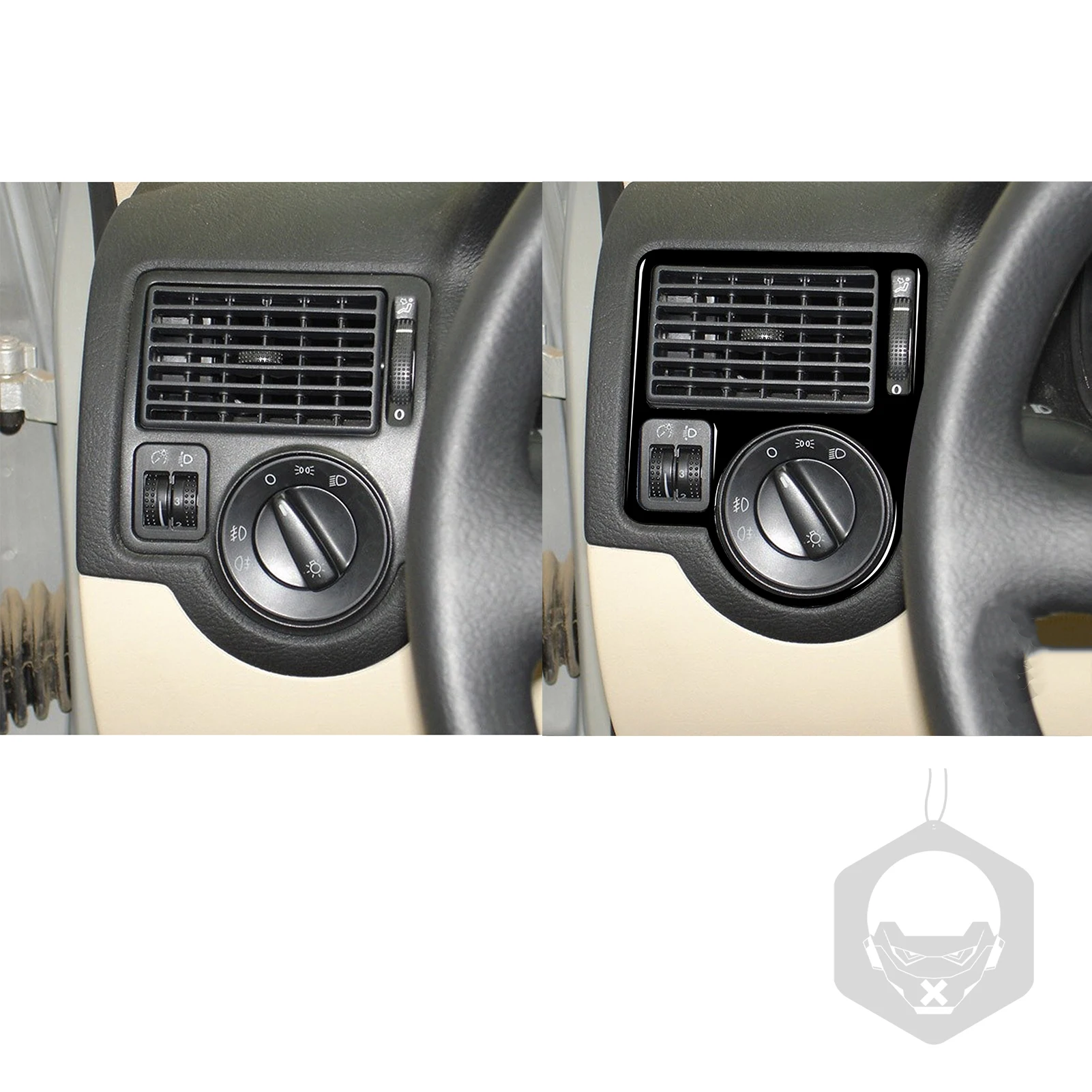 البيانو الأسود البلاستيك داش مركز وحدة التحكم تنفيس الهواء الغطاء الداخلي ملصق الكسوة لشركة فولكس فاجن جولف 4 MK 4 1999 2000 2001 2002 2003 2004