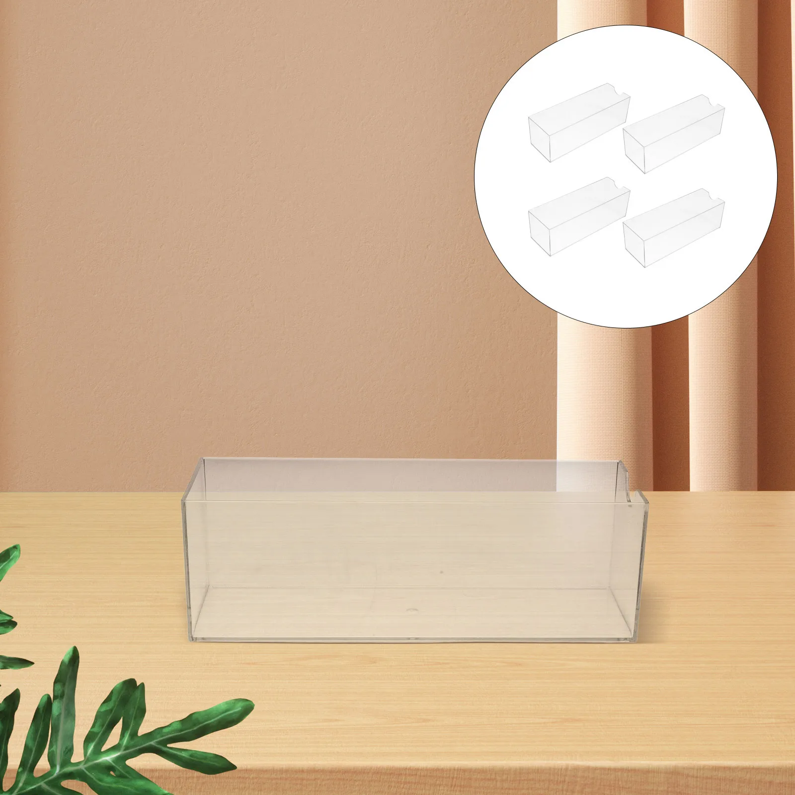 

4Pcs Transparent Desktop Organizer Box Clear Plastic Pen Holder Office Pen Rack Storage Marker Organizer for Study Work