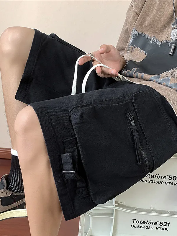 

Мужские рабочие брюки American Vibe: летние, универсальные, модные, повседневные, плотные, свободного кроя, прямые, широкие штанины, длина 5/4