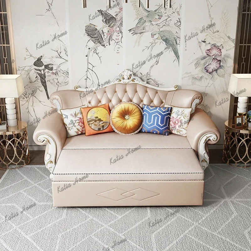 Factory Direct European Nordic Modern Sofas Foldable Style King Size Lounges Living Room Sofa Bed Recliner Daybed Canape Lit Bed