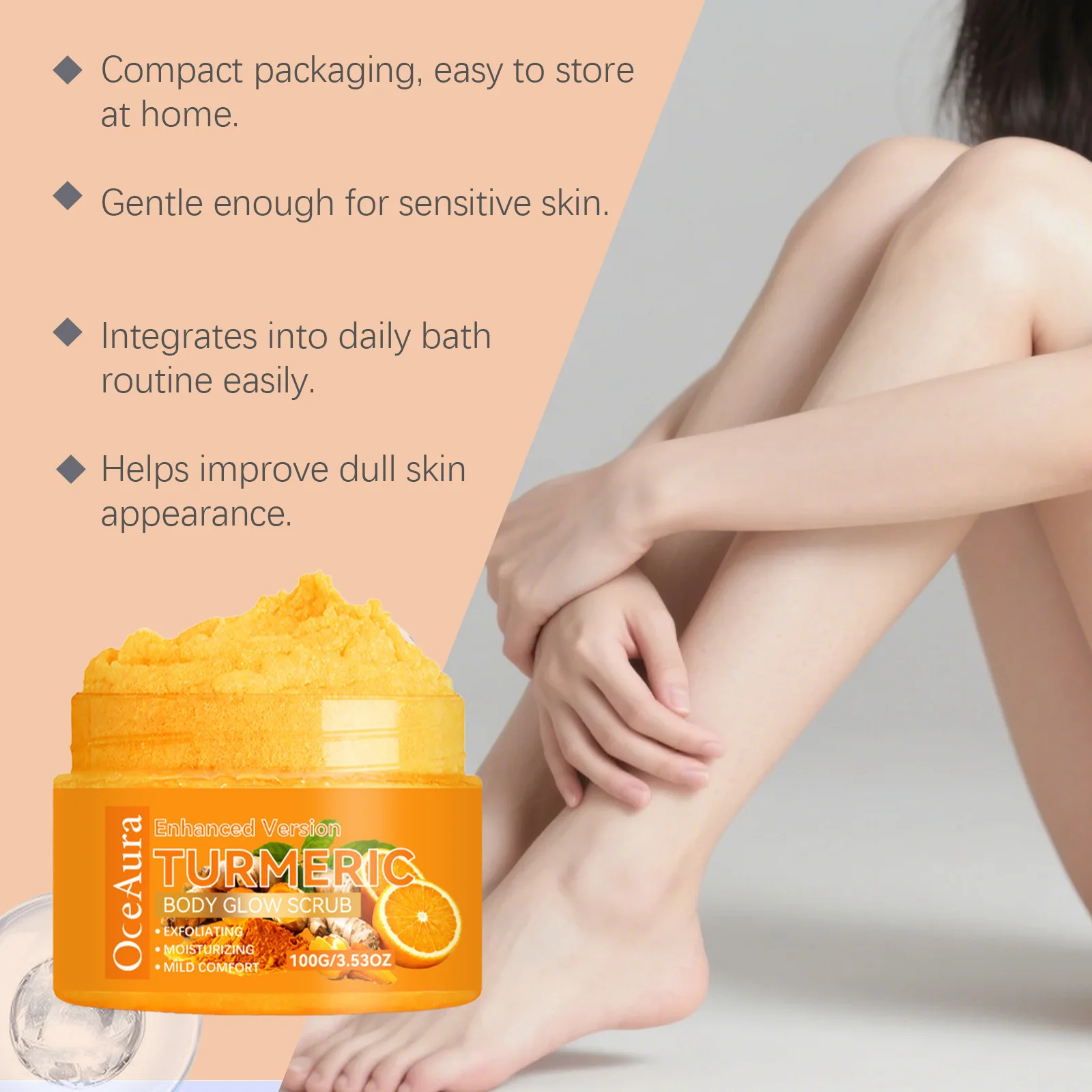 Enhanced Brightening Turmeric Body Scrub Moisturizing Smooth Boost Glow Shower Exfoliating Cream Hydrating Anti-Dull Body Scrub view 6